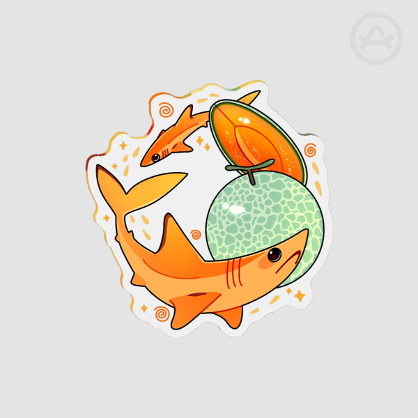 Melon Mako Shark Fridge Magnet - 1.96""(50mm)