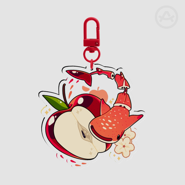 Red Apple Whale Shark Keychain