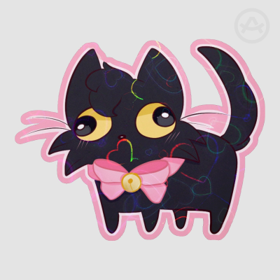black cat sticker