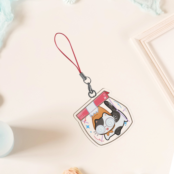 Clear Acrylic Keychains (3cm)-Carrot cat