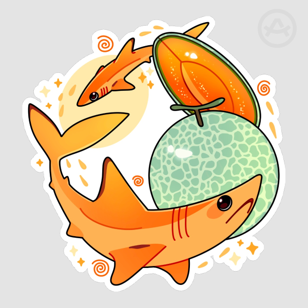 Melon Mako Shark Sticker