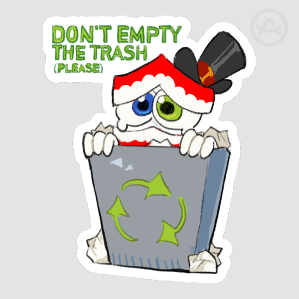 Trash Bin Caine Sticker