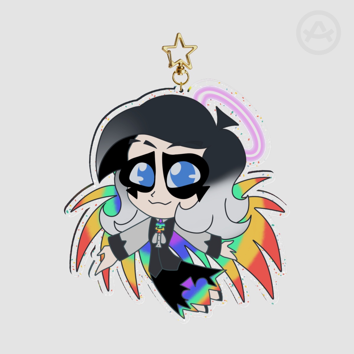 Chibi Saint Sylvester Glitter Acrylic Keychain