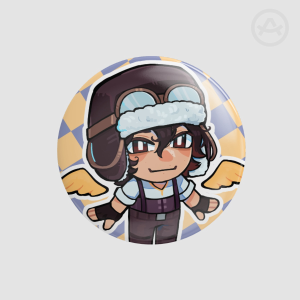 QSMP 2 Pilot Quackity Round Badge (Button Pin)