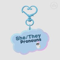 She/They Rainbow Acrylic Keychain