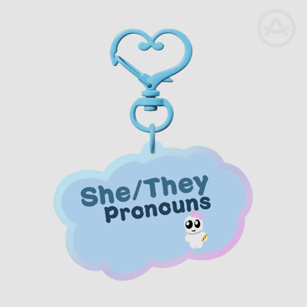 She/They Rainbow Acrylic Keychain