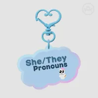 She/They Rainbow Acrylic Keychain