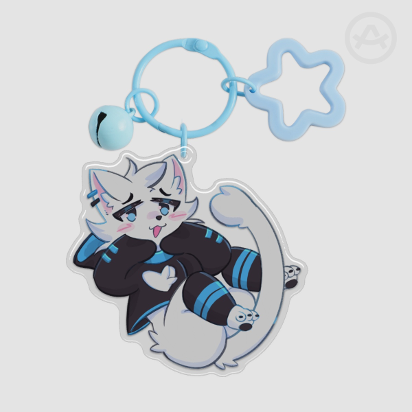 Blue Boy Kisser - Epoxy Clear Acrylic Keychain