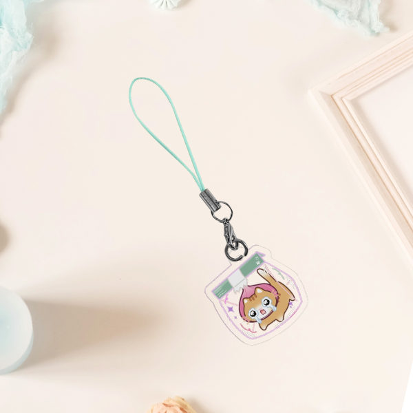 Clear Acrylic Keychains (3cm)-Onion crying cat