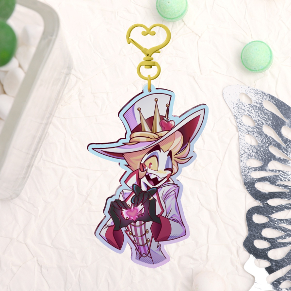 King of Hearts Rainbow Acrylic Keychain