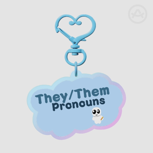 They/Them Rainbow Acrylic Keychain