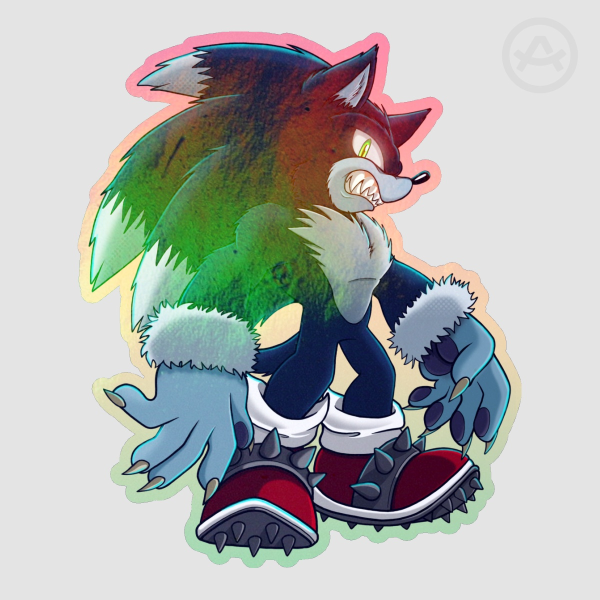 Werehog Sonic Colored Edge Die Cut Stickers