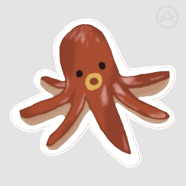 Octodog 4x4in 1mm Border Matte Finish Individual Sticker