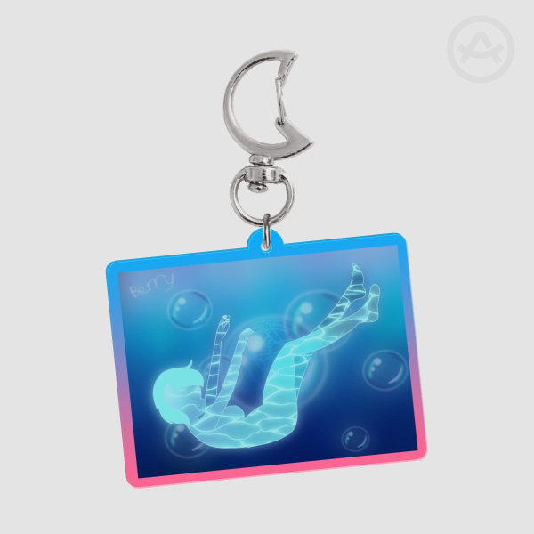 Water Girl Colored Edge Acrylic Keychains