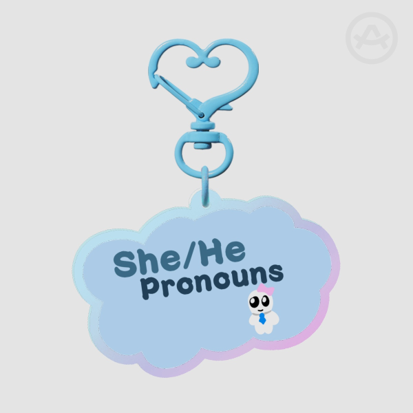 She/He Rainbow Acrylic Keychain