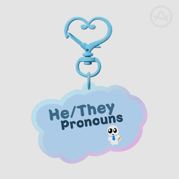 He/They Rainbow Acrylic Keychain
