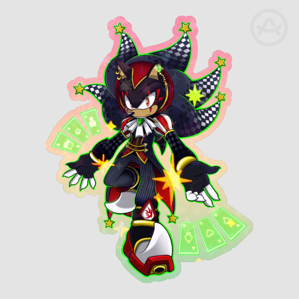 Jester Shadow Colored Edge Die Cut Stickers