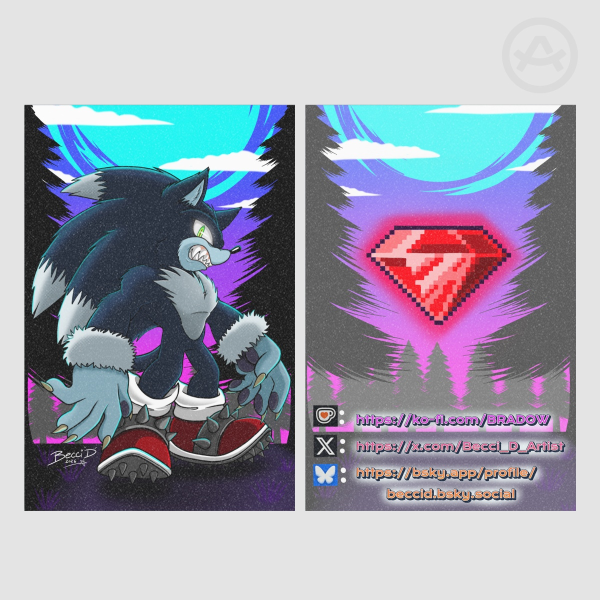Werehog Sonic Holographic Photocards