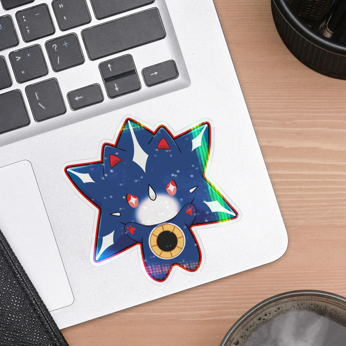 Sonic- Metal Neon Sonic -Die Cut Stickers 5cm