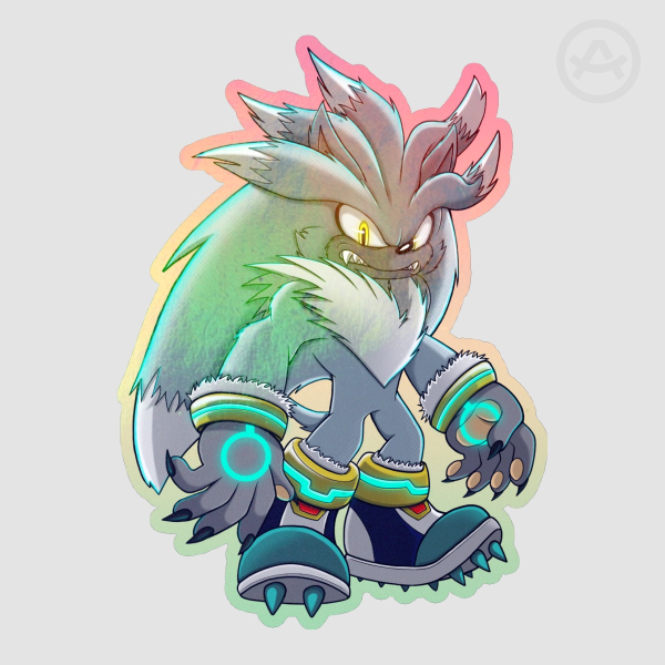 Werehog Silver Colored Edge Die Cut Stickers