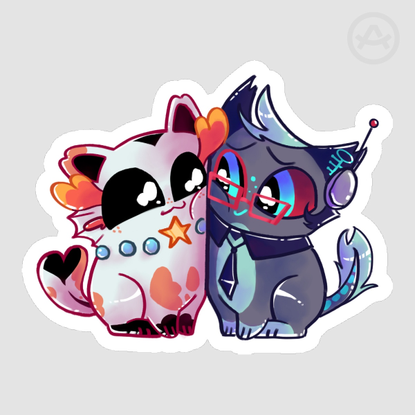 Goldie and Ethan Cats Sticker