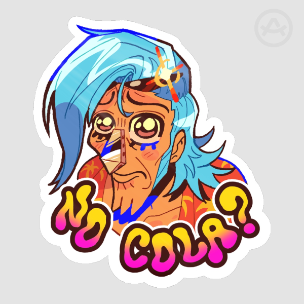 SUPER! - Franky 'No Cola?' Meme Sticker