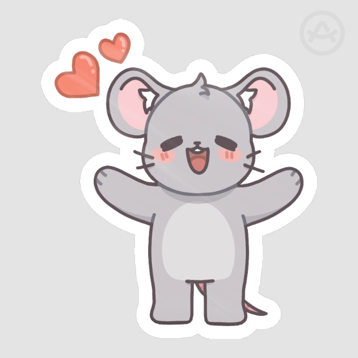 Heart Ratty Sticker