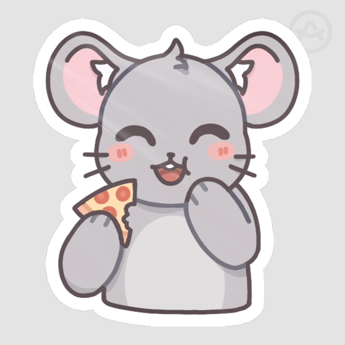 Ratty Eating Pizza Sticker