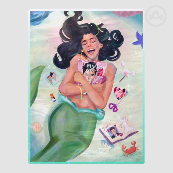 mermaid crush Die Cut Stickers
