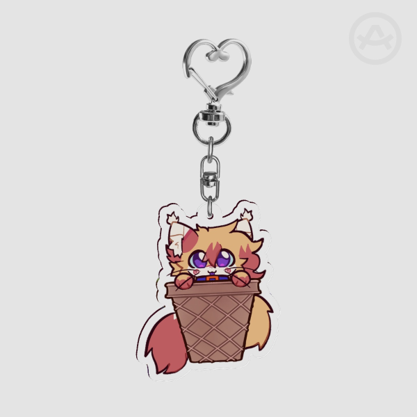 Straw ice cream Clear Acrylic Keychains