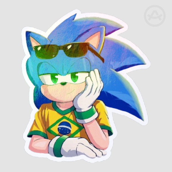 die-cut sticker of Brazilian Sonic The Hedgehog