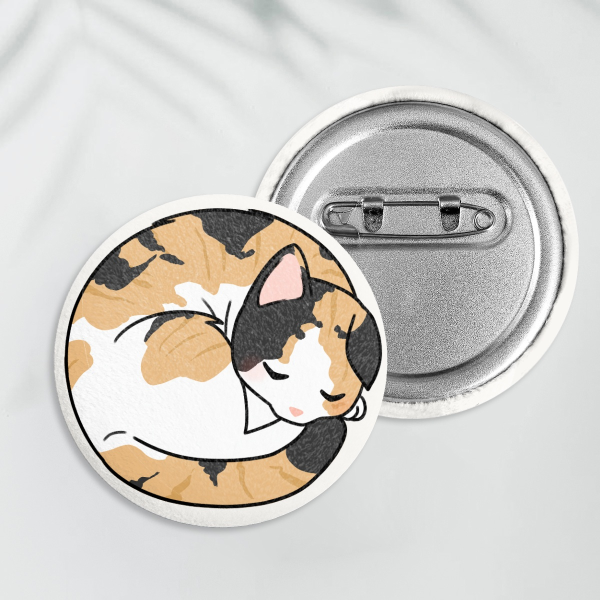 Calico cat Plush Badge