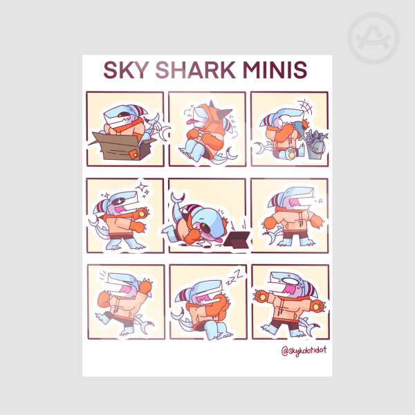 Sky Shark Minis Stickers Sheet