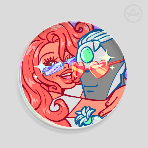 C.H.A.W. Duo Rainbow Acrylic Coaster