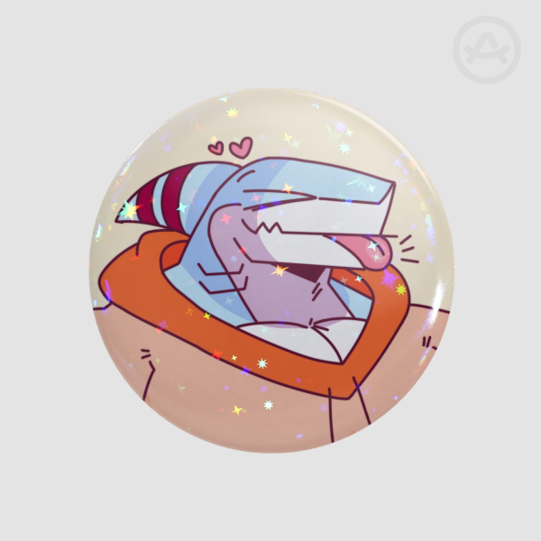 Sky Shark Blep Round Badge