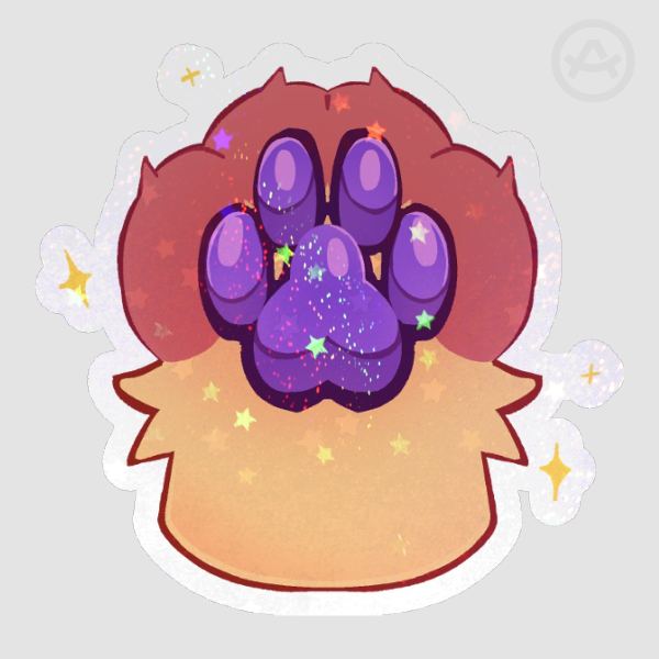 Straw paw Colored Edge Die Cut Stickers