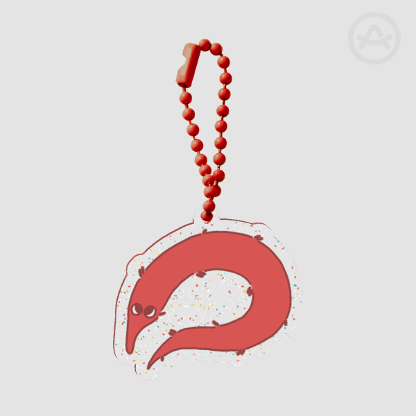 Red Worm Keychain