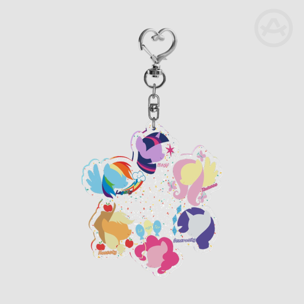 Mane Six - Glitter Acrylic Keychains