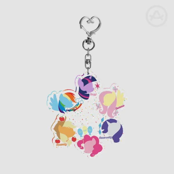 Mane Six - Glitter Acrylic Keychains