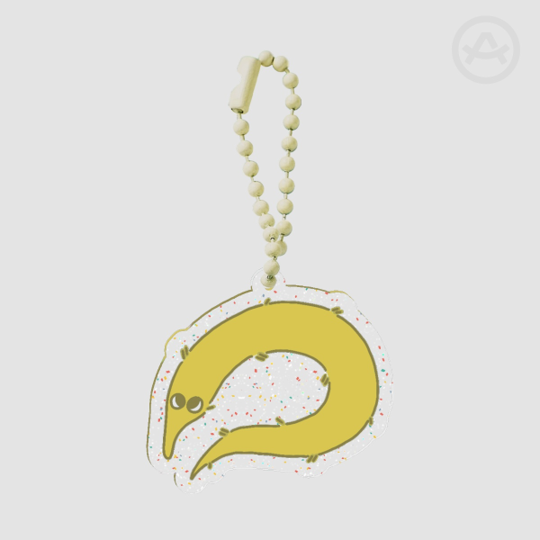 Yellow Worm Keychain