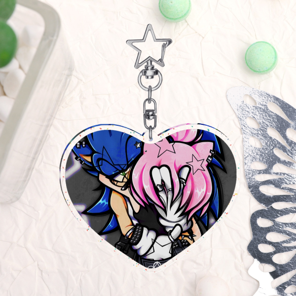 Glitter Acrylic Keychain