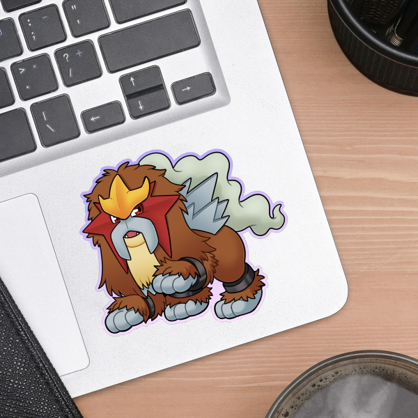 Entei Regular Colored Edge Die Cut Stickers