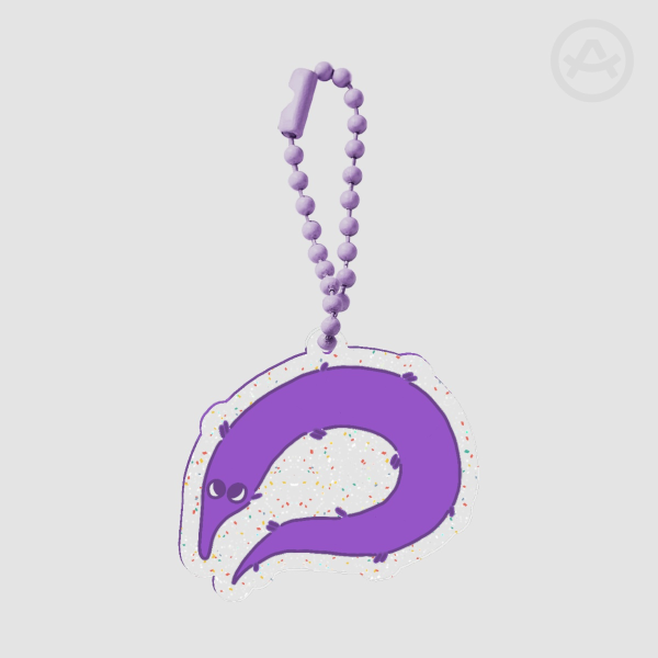 Purple Worm Keychain