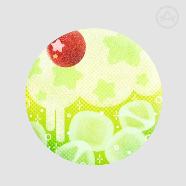 Green cream soda: Plush badges