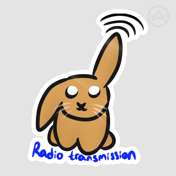 OC: Rabbit Radio Transmission Die Cut Stickers