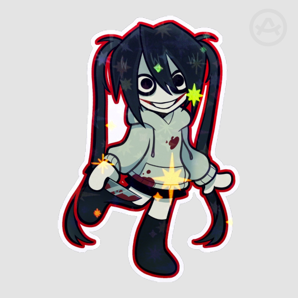 Hatsune Miku x Jeff The Killer Holo Sticker