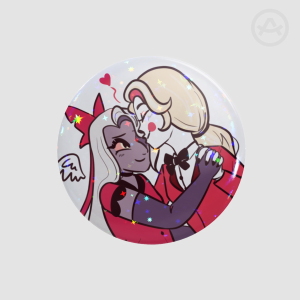 Hazbin Hotel Chaggi Round Badges (Button Pins)