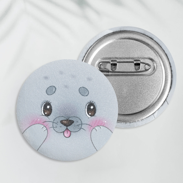 Silly Spotted Seal Vintage Style Plush Badge