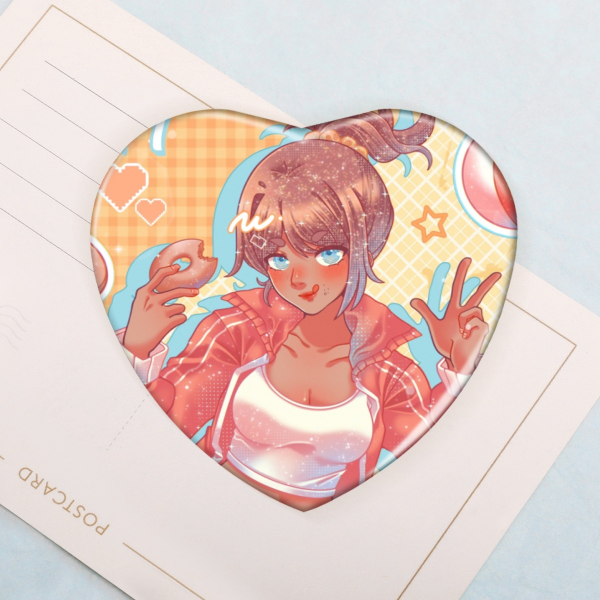 Aoi Asahina Heart Shape Holographic Badge