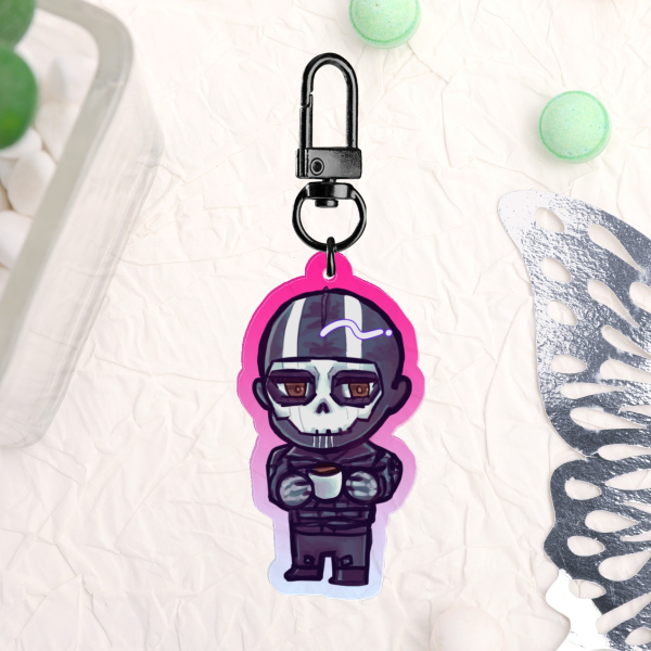 Cuppa tea Bald Ghost Clear Acrylic Keychains